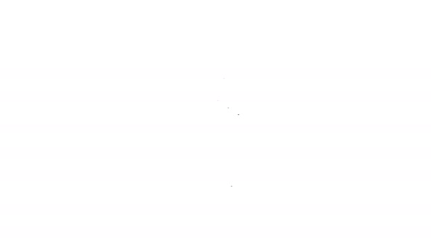Schwarze Linie Autoschlüssel mit Fernbedienung Symbol isoliert auf weißem Hintergrund. Autoschlüssel und Alarmanlage. 4K Video Motion Grafik Animation — Stockvideo