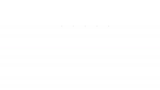 Línea negra Valla de jardín icono de madera aislado sobre fondo blanco. Animación gráfica de vídeo 4K — Vídeo de stock