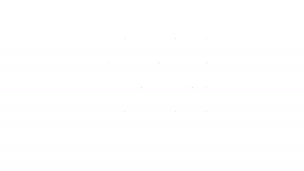 Línea negra Icono de ladrillos aislado sobre fondo blanco. Animación gráfica de vídeo 4K — Vídeo de stock