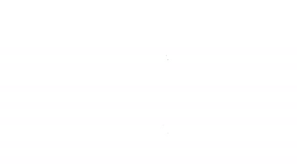 Zwarte lijn Kogel pictogram geïsoleerd op witte achtergrond. 4K Video motion grafische animatie — Stockvideo