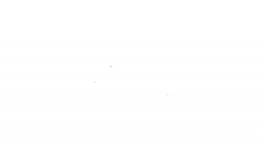 Siyah çizgi seyahat bileti ikonu beyaz arka planda izole edildi. Tren, gemi, uçak, tramvay, otobüs. Seyahat servisi konsepti. 4K Video hareketli grafik canlandırması