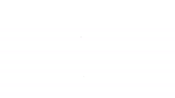 Icono de piruleta de línea negra aislado sobre fondo blanco. Comida, delicioso símbolo. Animación gráfica de vídeo 4K — Vídeos de Stock