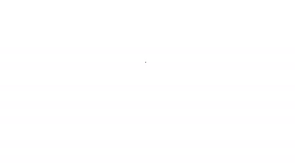 Черная линия Якорь значок изолирован на белом фоне. Видеографическая анимация 4K — стоковое видео