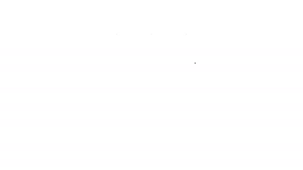 Ligne noire Calendrier de voyage et icône de l'avion isolés sur fond blanc. Un voyage de vacances planifié. Animation graphique de mouvement vidéo 4K — Video