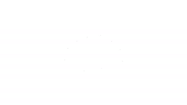 Línea negra Vieira concha de mar icono aislado sobre fondo blanco. Seashell sign.4K Animación gráfica de vídeo en movimiento — Vídeos de Stock