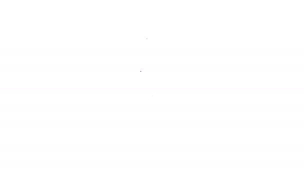 Černá čára Opalovací krém sprej ikona izolované na bílém pozadí. Ochrana pokožky před slunečním ultrafialovým světlem. Grafická animace pohybu videa 4K — Stock video