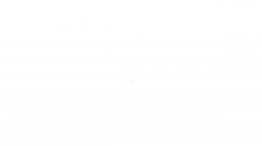 Siyah çizgi kokteyl ve alkol ikonu beyaz arka planda izole edilmiş. 4K Video hareketli grafik canlandırması