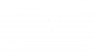 Beyaz arkaplanda siyah çizgi fotoğraf simgesi izole edildi. 4K Video hareketli grafik canlandırması