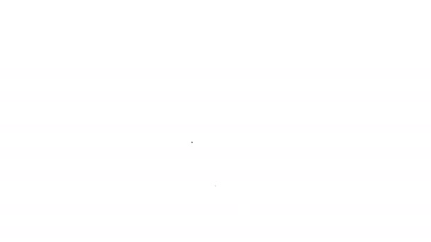 Черная линия Указатель карты со значком звезды изолированы на белом фоне. Звёздный любимый значок карты. Маркеры карт. Видеографическая анимация 4K — стоковое видео
