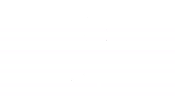 Οδική σήμανση μαύρης γραμμής. Το εικονίδιο του σηματοδότη απομονώθηκε σε λευκό φόντο. Σύμβολο δείκτη. Πινακίδα πληροφοριών δρόμου. Σημάδι κατεύθυνσης. 4K Γραφική κίνηση κίνησης βίντεο — Αρχείο Βίντεο