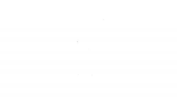 Μαύρη γραμμή Αντηλιακή κρέμα στο εικονίδιο σωλήνα απομονώνονται σε λευκό φόντο. Προστασία του δέρματος από το ηλιακό υπεριώδες φως. 4K Γραφική κίνηση κίνησης βίντεο — Αρχείο Βίντεο