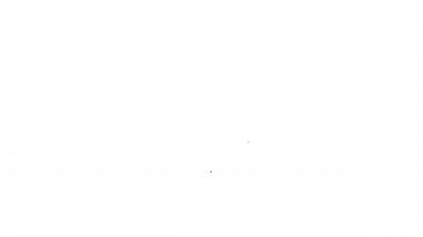 Siyah çizgi Sun simgesi beyaz arkaplanda izole edildi. Yaz sembolü. Güneşli bir gün. 4K Video hareketli grafik canlandırması