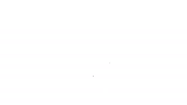 Schwarze Linie Sonnensymbol isoliert auf weißem Hintergrund. Sommer-Symbol. Schöner sonniger Tag. 4K Video Motion Grafik Animation — Stockvideo
