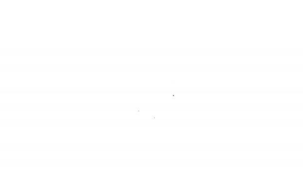 Linha preta Monitor de computador com 18 plus ícone de conteúdo isolado no fundo branco. Símbolo de restrição de idade. Sinal de conteúdo sexual. Canal adulto. Animação gráfica em movimento de vídeo 4K — Vídeo de Stock