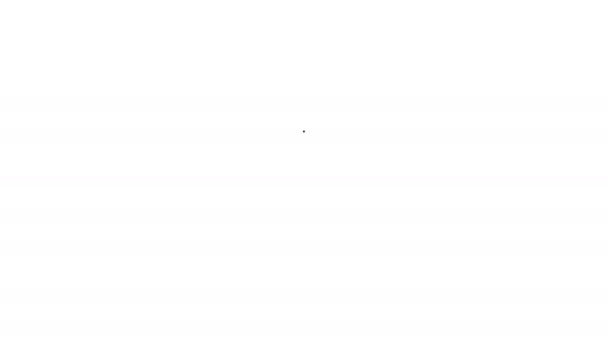 Черная линия Презерватив безопасный секс значок изолирован на белом фоне. Безопасный символ любви. Метод контрацепции для мужчин. Видеографическая анимация 4K — стоковое видео