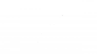 Siyah çizgi anal boncuk simgesi beyaz arkaplanda izole edildi. Anal taşak işareti. Fetiş aksesuarı. Erkekler ve kadınlar için seks oyuncağı. 4K Video hareketli grafik canlandırması