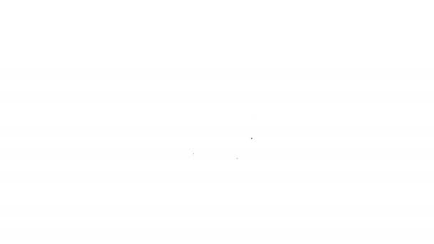Zwarte lijn Laptop met 18 plus inhoud pictogram geïsoleerd op witte achtergrond. Leeftijdsbeperking symbool. Volwassen kanaal. 4K Video motion grafische animatie — Stockvideo