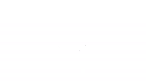 Ligne noire Préservatif sexe en toute sécurité icône isolé sur fond blanc. Symbole d'amour sûr. Méthode contraceptive pour les hommes. Animation graphique de mouvement vidéo 4K — Video