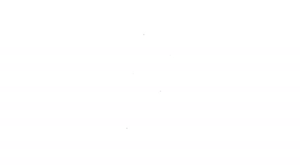 Linea nera icona della pompa del pene isolato su sfondo bianco. Ingrandimento del pene. Giocattolo del sesso per uomini. Pompa a vuoto con un ventilatore per aumentare il pene. Animazione grafica 4K Video motion — Video Stock