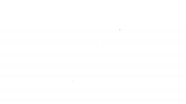 Черная линия анальные бусины значок изолирован на белом фоне. Знак анальных яиц. Фетиш-аксессуар. Секс-игрушка для мужчин и женщин. Видеографическая анимация 4K — стоковое видео