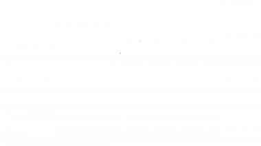 Siyah çizgi USB flash disk simgesi beyaz arkaplanda izole edildi. 4K Video hareketli grafik canlandırması