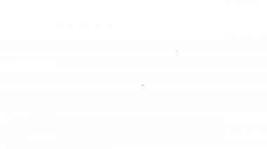 Siyah çizgi çevrimiçi video simgesi beyaz arkaplanda izole edildi. Oyun işaretli film şeridi. 4K Video hareketli grafik canlandırması