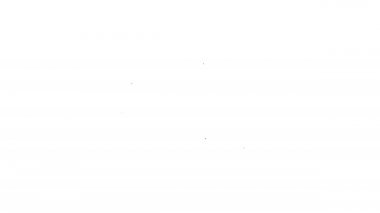 Siyah çizgi sinema kamerası simgesi beyaz arkaplanda izole edildi. Video kamera. Film tabelası. Film projektörü. 4K Video hareketli grafik canlandırması