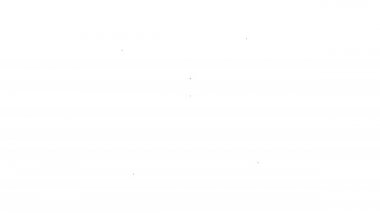 Siyah çizgi film spot ışığı simgesi beyaz arkaplanda izole edildi. Işık efekti. Sahne, Stüdyo, Gösteri. 4K Video hareketli grafik canlandırması