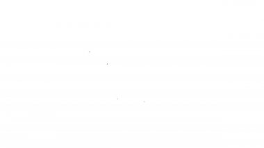 Beyaz zemin üzerinde 4k video teknolojisi simgesi olan siyah çizgi dizüstü ekran. 4K Video hareketli grafik canlandırması