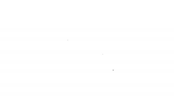 Μαύρο εικονίδιο αναπαραγωγής γραμμής βίντεο απομονωμένο σε λευκό φόντο. Πινακίδα ταινίας. 4K Γραφική κίνηση κίνησης βίντεο — Αρχείο Βίντεο