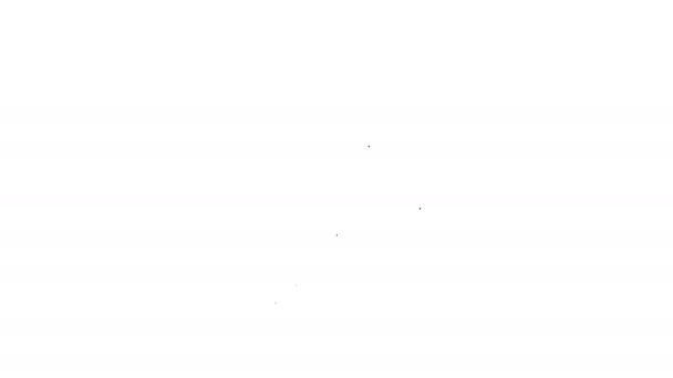 Ligne noire Icône vidéo de lecture en ligne isolé sur fond blanc. Moniteur d'ordinateur et bande de film avec panneau de lecture. Animation graphique de mouvement vidéo 4K 