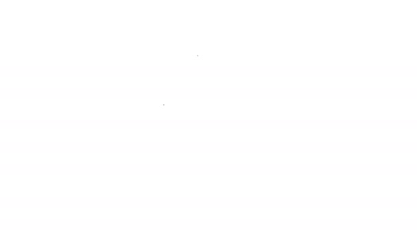 Μαύρη γραμμή πασχαλινό αυγό σε μια εικόνα περίπτερο απομονώνονται σε λευκό φόντο. Καλό Πάσχα. 4K Γραφική κίνηση κίνησης βίντεο — Αρχείο Βίντεο