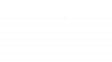 Siyah çizgi insan eli ve beyaz arkaplanda izole edilmiş paskalya pastası ikonu. Mutlu Paskalyalar. 4K Video hareketli grafik canlandırması