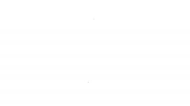 Siyah çizgi kırılan yumurta ikonu beyaz arka planda izole edilmiş. Mutlu Paskalyalar. 4K Video hareketli grafik canlandırması