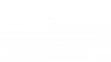 Beyaz arkaplanda siyah çizgi yanan mum simgesi izole edildi. Silindirik mum çubuğu ve yanan ateş. 4K Video hareketli grafik canlandırması