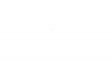 Siyah çizgi Hıristiyan kadeh simgesi beyaz arka planda izole edildi. Hıristiyanlık ikonu. Mutlu Paskalyalar. 4K Video hareketli grafik canlandırması