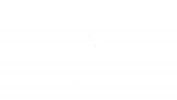 Schwarze Linie Weinglas-Symbol isoliert auf weißem Hintergrund. Weinglas-Ikone. Kelch-Symbol. Gläsernes Zeichen. Frohe Ostern. 4K Video Motion Grafik Animation — Stockvideo