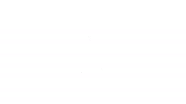 Línea negra Icono de vela ardiente aislado sobre fondo blanco. Vara cilíndrica con llama ardiente. Animación gráfica de vídeo 4K — Vídeos de Stock