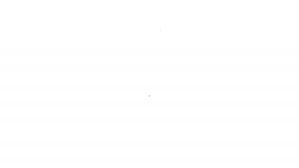 Черная линия Вагина мастурбатор значок изолирован на белом фоне. Секс-игрушка для мужчин. Видеографическая анимация 4K — стоковое видео