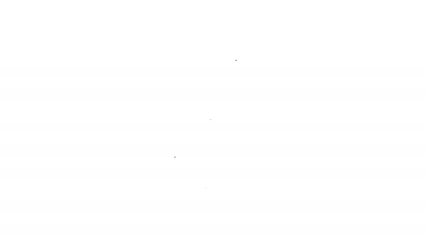 Línea negra Icono de entrada de cine aislado sobre fondo blanco. Animación gráfica de vídeo 4K — Vídeos de Stock