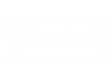 Siyah çizgi geri dönüşüm plastik şişe simgesi beyaz arka planda izole. 4K Video hareketli grafik canlandırması