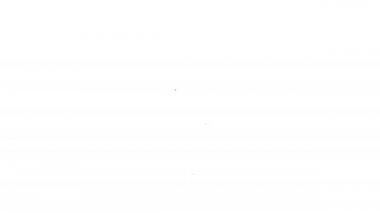 Siyah çizgi yapraklı bitki ekolojisi, beyaz arka planda izole edilmiş dişli makine ikonu. Çevre dostu teknoloji. Dünya Çevre Günü etiketi. 4K Video hareketli grafik canlandırması