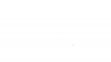 Siyah çizgi elektrik çıkış simgesi beyaz arkaplanda izole edildi. Elektrik prizi. Rosette sembolü. 4K Video hareketli grafik canlandırması