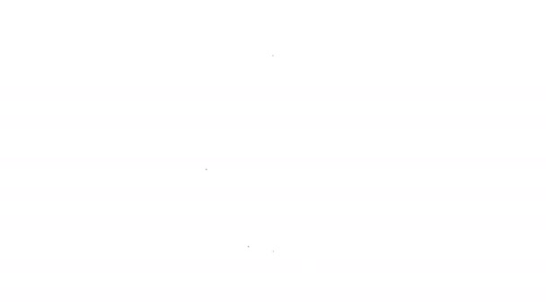 Μαύρη γραμμή πασχαλινό αυγό εικονίδιο απομονώνονται σε λευκό φόντο. Καλό Πάσχα. 4K Γραφική κίνηση κίνησης βίντεο — Αρχείο Βίντεο