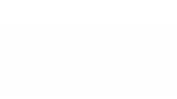 Zwarte lijn Recycle schoon aqua pictogram geïsoleerd op witte achtergrond. Druppel water met teken recycling. 4K Video motion grafische animatie — Stockvideo