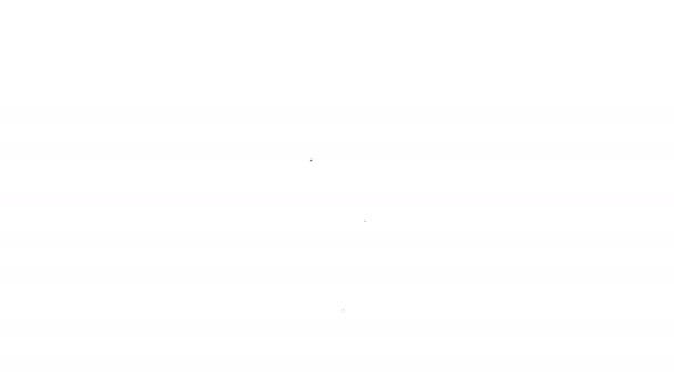 Black line Leaf Pflanzenökologie in Getriebemaschine Symbol isoliert auf weißem Hintergrund. Umweltfreundliche Technologie. Weltumwelttag. 4K Video Motion Grafik Animation — Stockvideo