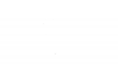 Siyah çizgi elektrik prizi simgesi beyaz arkaplanda izole edildi. Bağlantı kavramı ve elektriğin kesilmesi. 4K Video hareketli grafik canlandırması