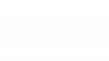 Beyaz arka planda izole edilmiş siyah çizgi su ikonu. Soda su içme tabelası. 4K Video hareketli grafik canlandırması