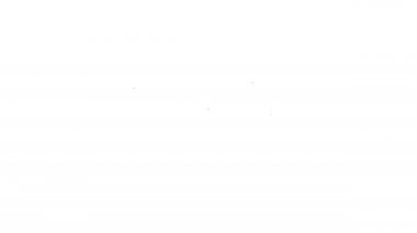 Siyah çizgi batarya simgesi beyaz arkaplanda izole edildi. Şimşek sembolü. 4K Video hareketli grafik canlandırması