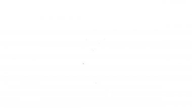 Beyaz zemin üzerinde yaprak olan siyah çizgi konum broşu. 4K Video hareketli grafik canlandırması